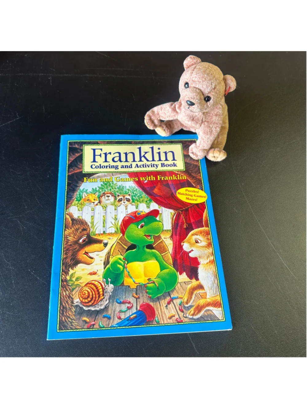 Y2K Franklin Activity Book + Ty Pecan Bear Plush 2000s Nostalgia Bundle